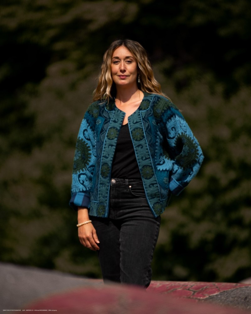 Veste en coton brodée Serlla