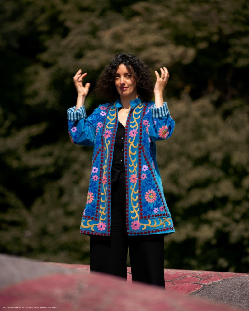 Veste d'exception longue en velours Kolkata